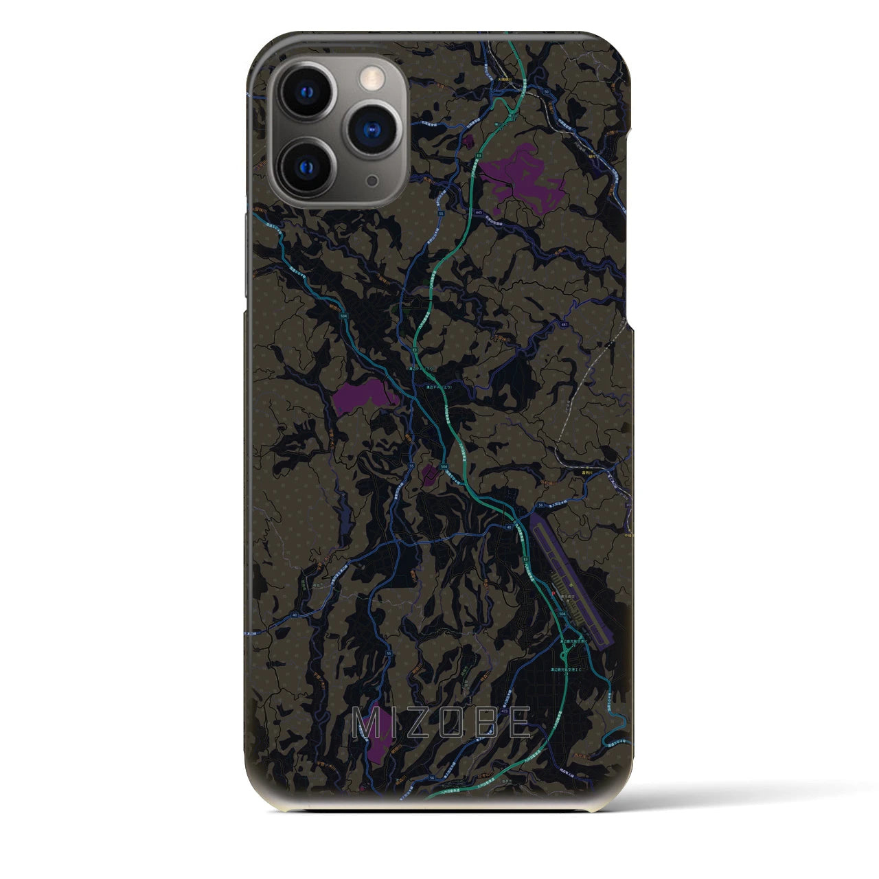 【溝辺（鹿児島県）】地図柄iPhoneケース（バックカバータイプ）