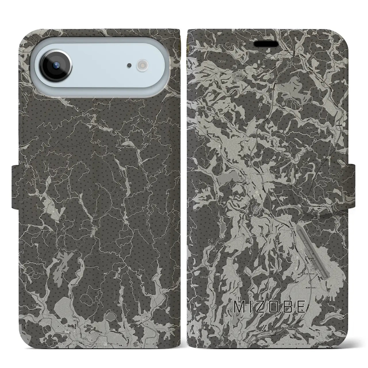 【溝辺（鹿児島県）】地図柄iPhoneケース（手帳タイプ）