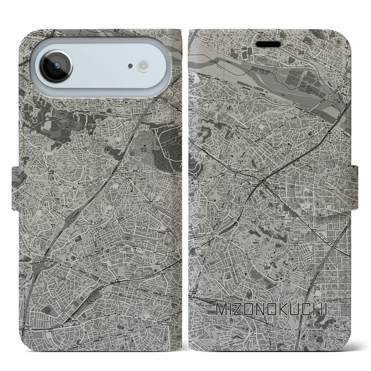 【溝の口（神奈川県）】地図柄iPhoneケース（手帳タイプ）