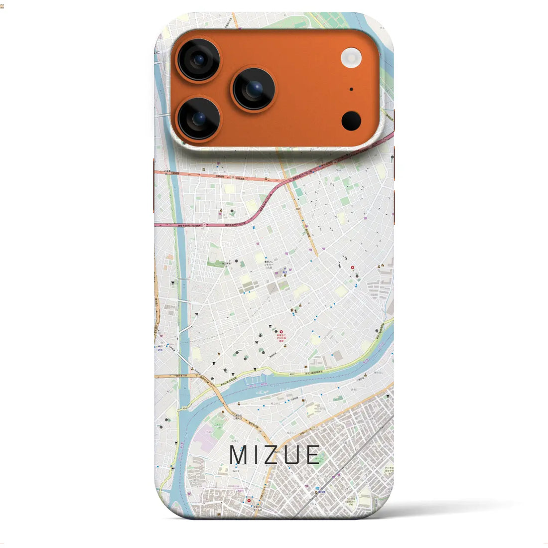 【瑞江(東京都)】地図柄iPhoneケース(バックカバータイプ)ナチュラル・iPhone 17 Pro Max 用