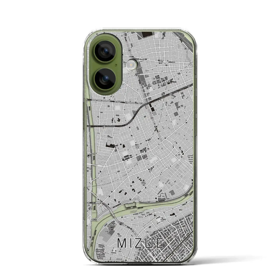 【瑞江(東京都)】地図柄iPhoneケース(クリアタイプ)モノトーン・iPhone 17 Pro Max 用