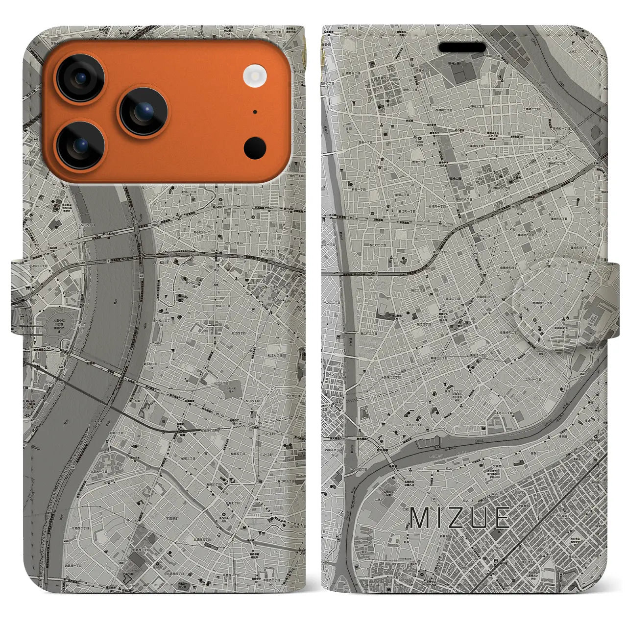 【瑞江（東京都）】地図柄iPhoneケース（手帳タイプ）