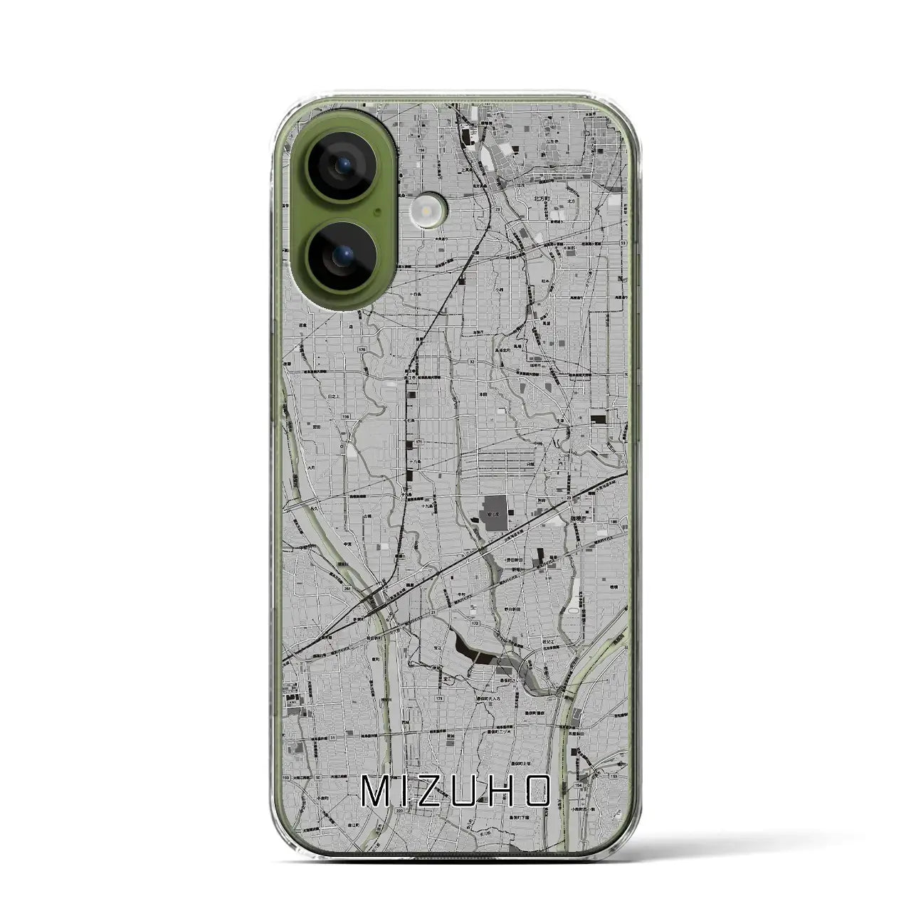 【瑞穂（岐阜県）】地図柄iPhoneケース（クリアタイプ）