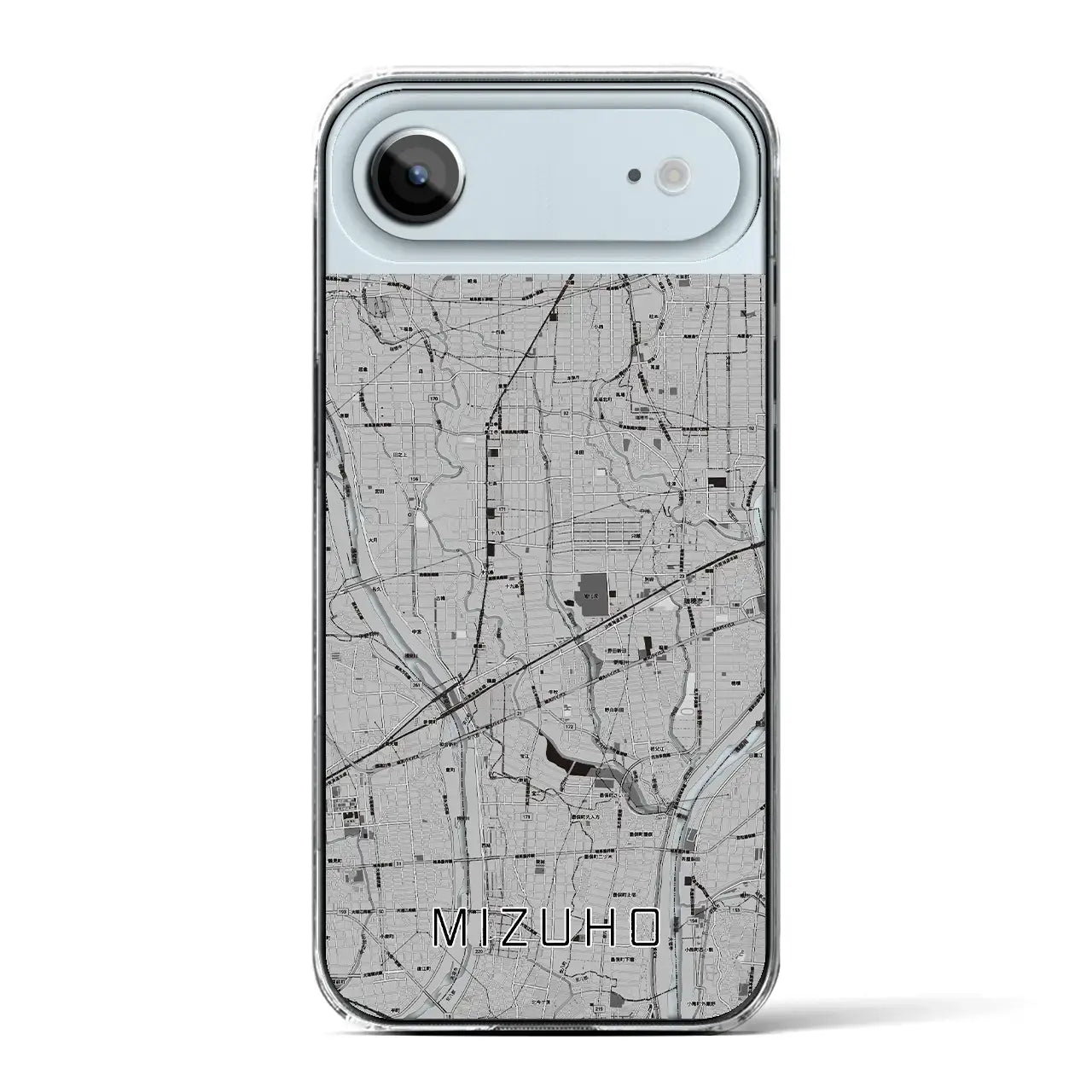 【瑞穂（岐阜県）】地図柄iPhoneケース（クリアタイプ）モノトーン・iPhone 17 Pro Max 用