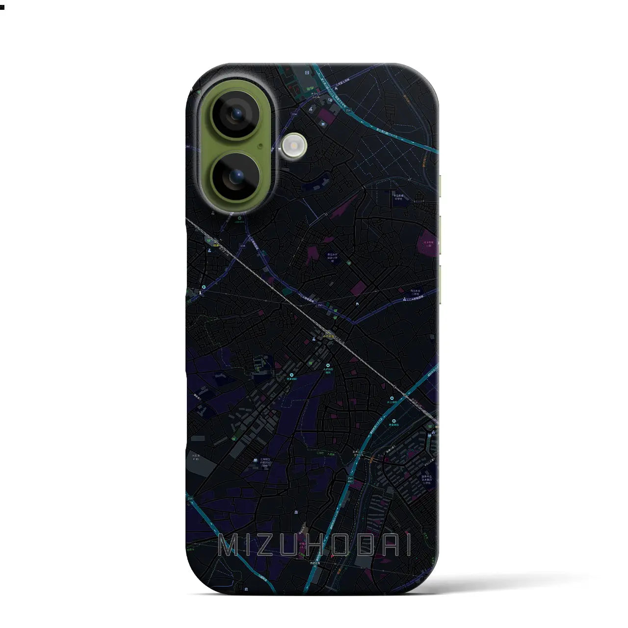 【みずほ台（埼玉県）】地図柄iPhoneケース（バックカバータイプ）