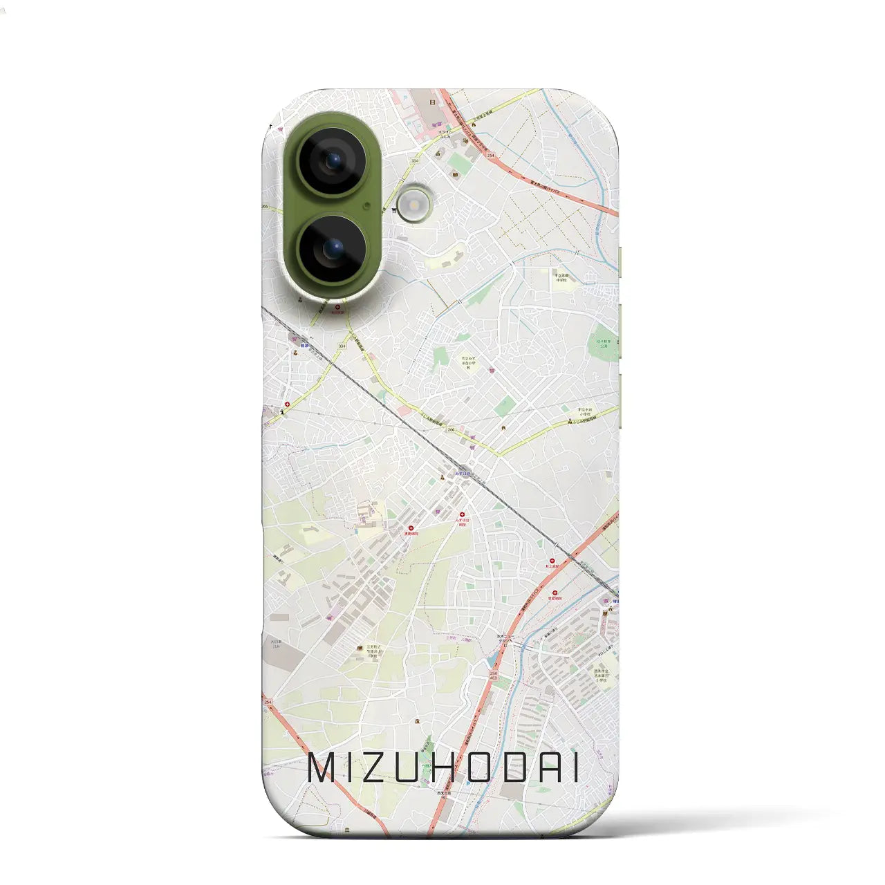 【みずほ台（埼玉県）】地図柄iPhoneケース（バックカバータイプ）