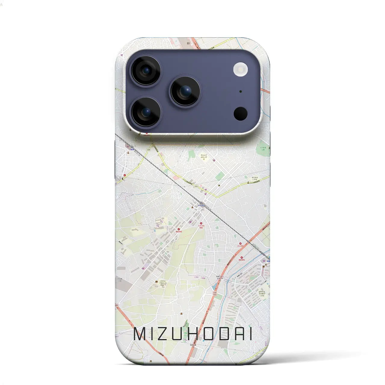 【みずほ台（埼玉県）】地図柄iPhoneケース（バックカバータイプ）