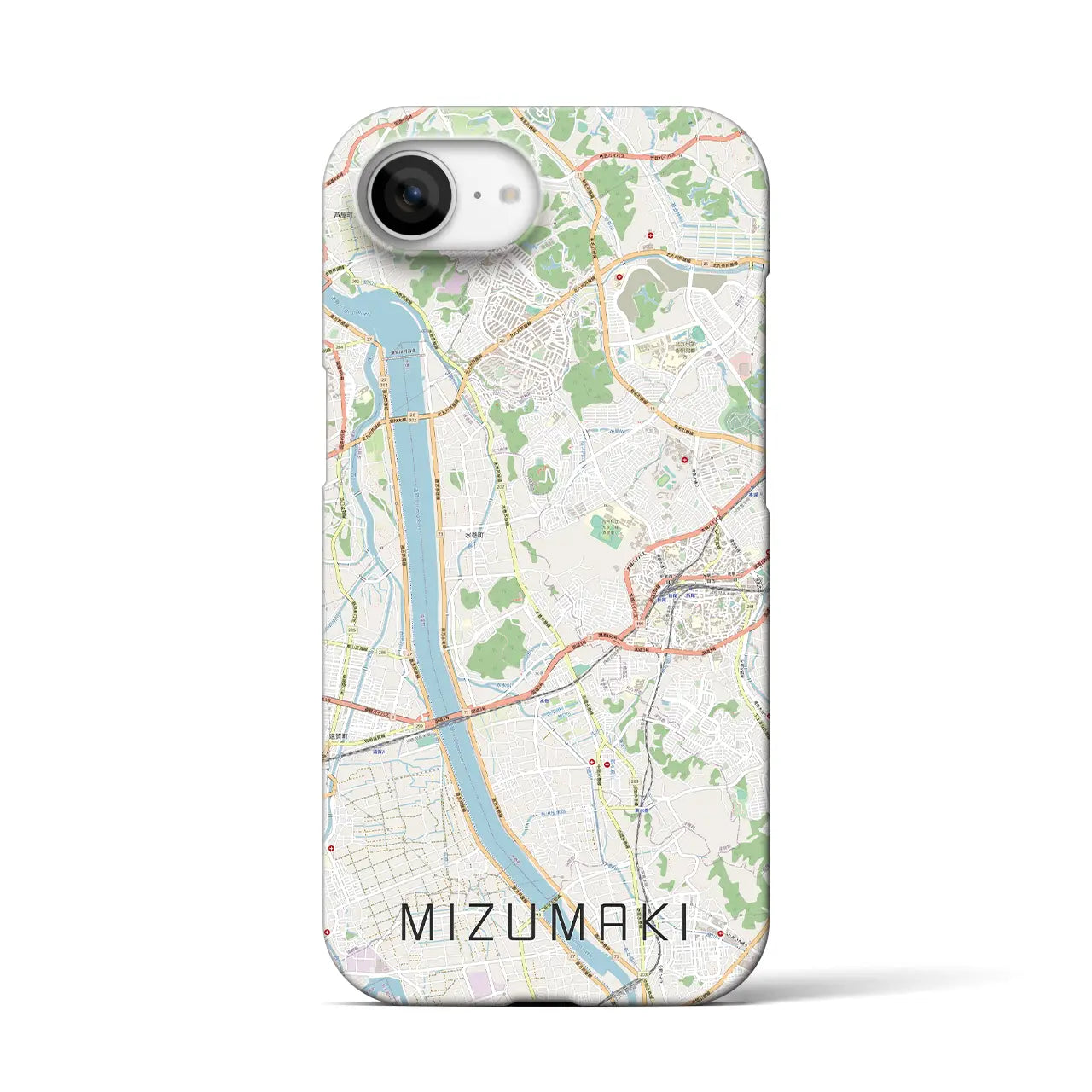 【水巻（福岡県）】地図柄iPhoneケース（バックカバータイプ）