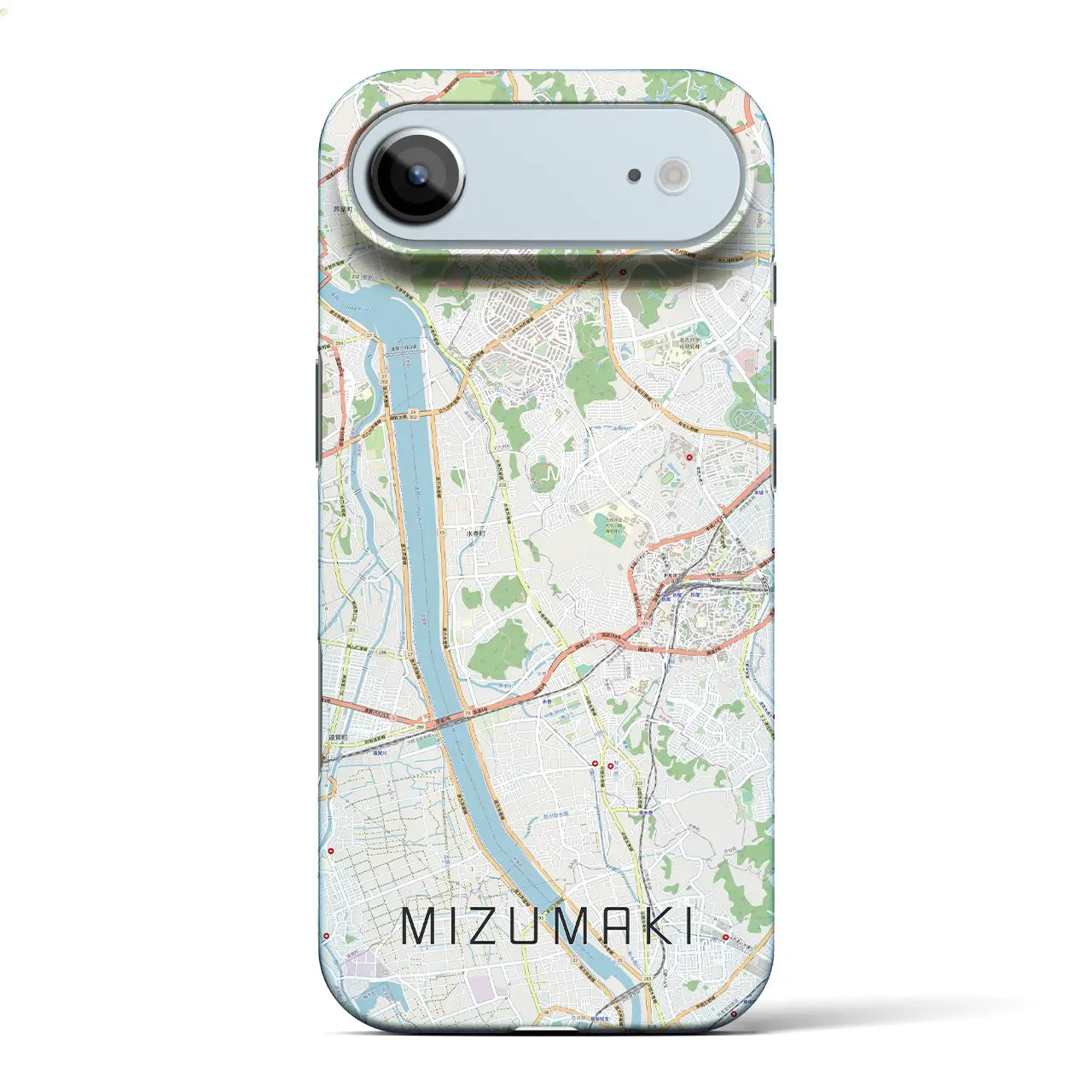 【水巻（福岡県）】地図柄iPhoneケース（バックカバータイプ）