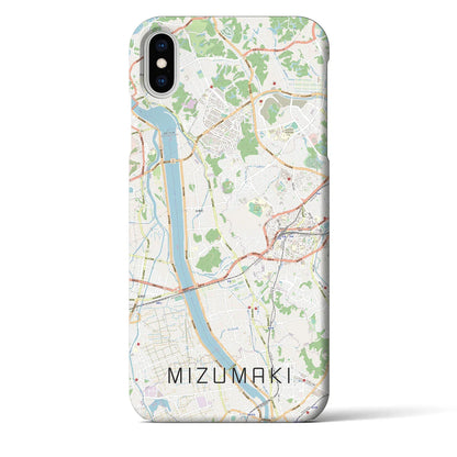 【水巻（福岡県）】地図柄iPhoneケース（バックカバータイプ）