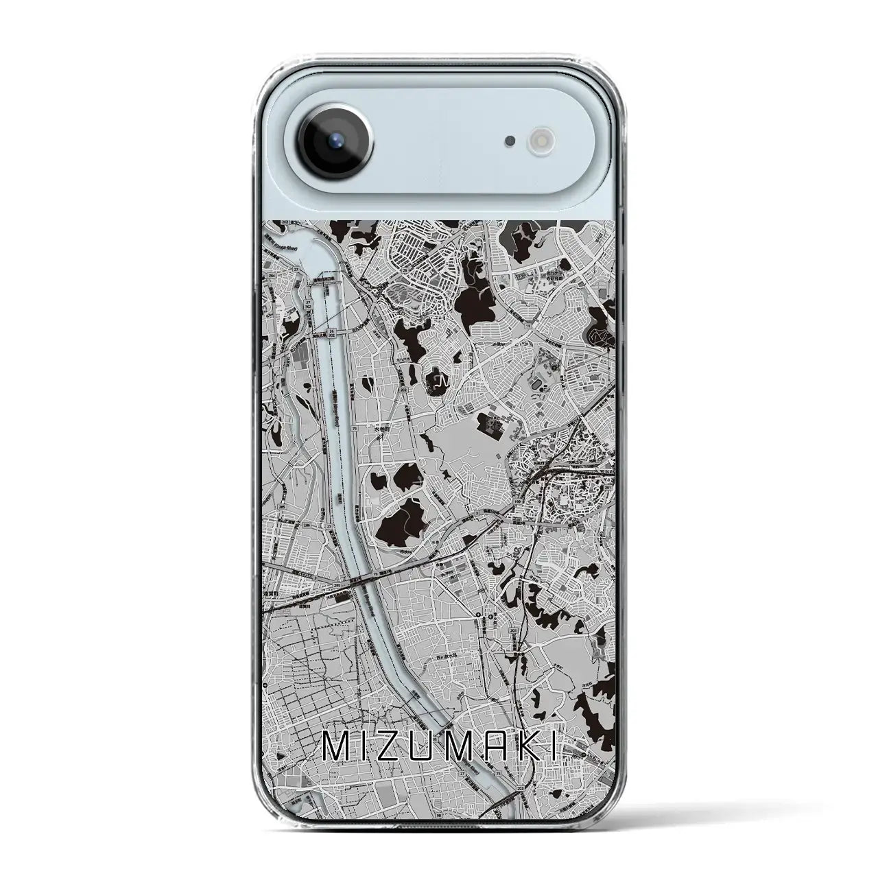 【水巻（福岡県）】地図柄iPhoneケース（クリアタイプ）