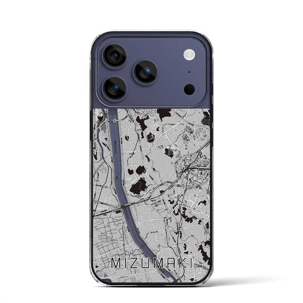 【水巻（福岡県）】地図柄iPhoneケース（クリアタイプ）