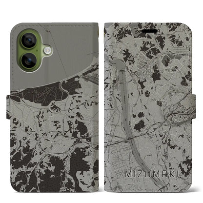 【水巻（福岡県）】地図柄iPhoneケース（手帳タイプ）