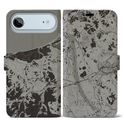 【水巻（福岡県）】地図柄iPhoneケース（手帳タイプ）