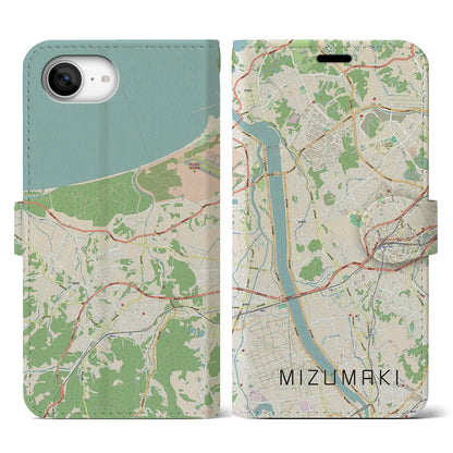 【水巻（福岡県）】地図柄iPhoneケース（手帳タイプ）