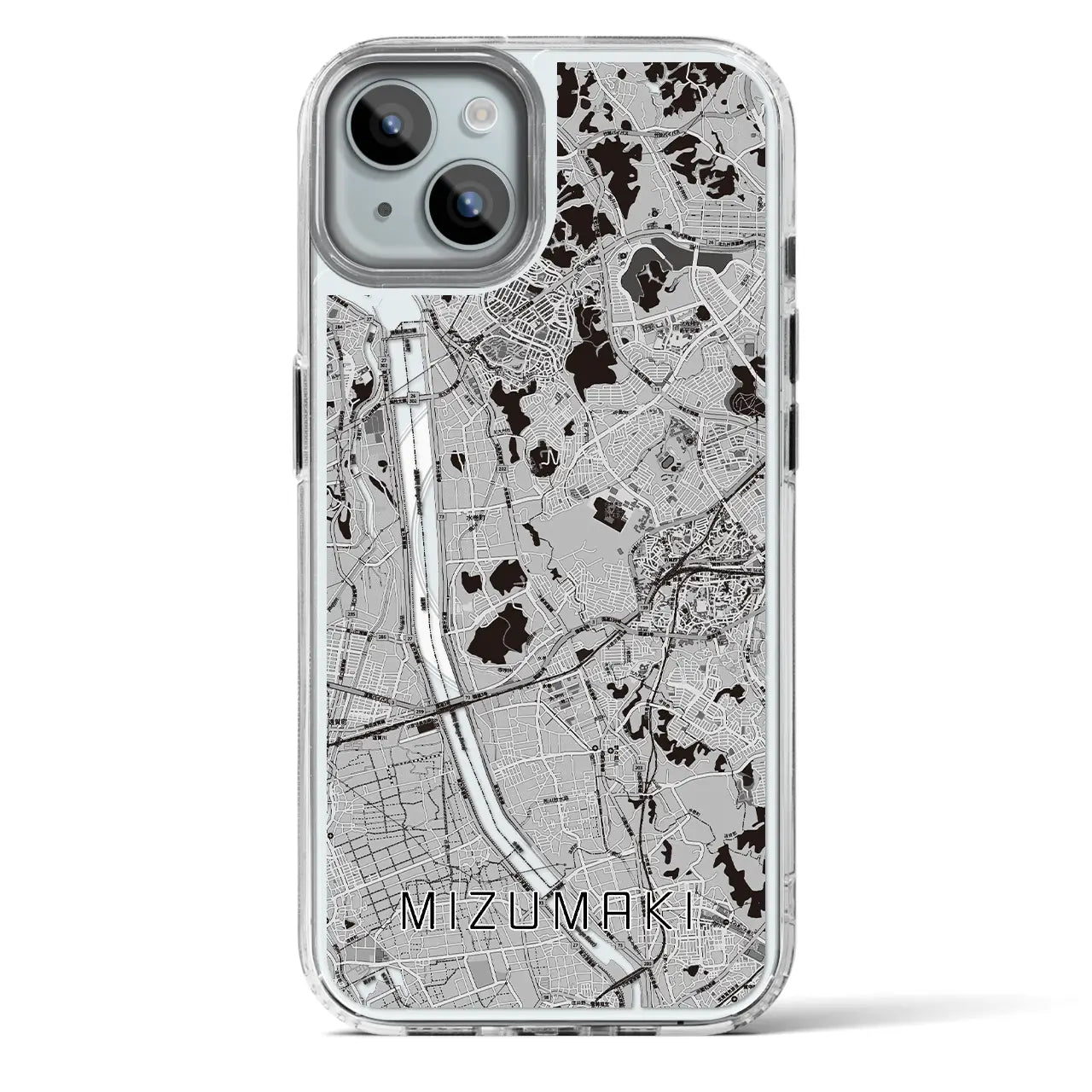 【水巻（福岡県）】地図柄iPhoneケース（MagSafeタイプ）