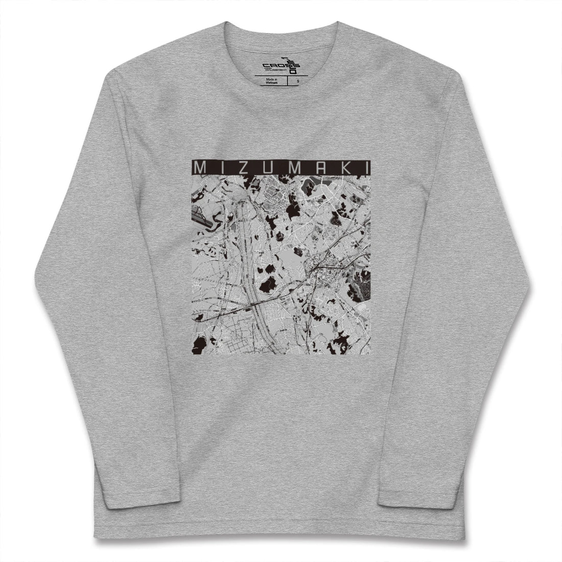 【水巻（福岡県）】地図柄ロングスリーブTシャツ