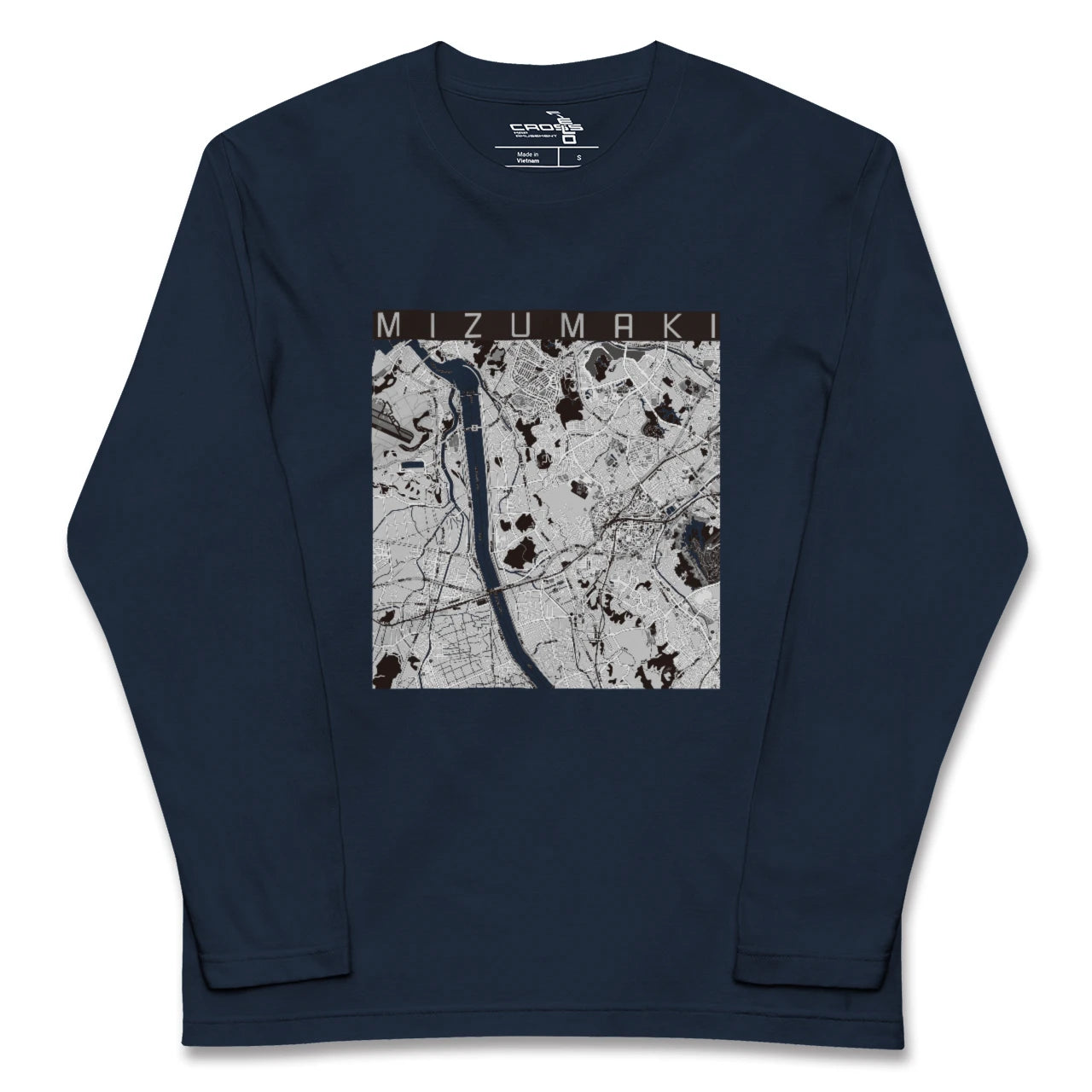 【水巻（福岡県）】地図柄ロングスリーブTシャツ