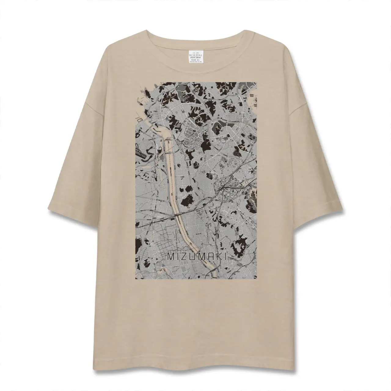 【水巻（福岡県）】地図柄ビッグシルエットTシャツ
