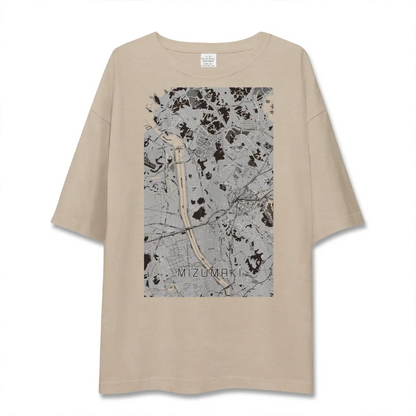 【水巻（福岡県）】地図柄ビッグシルエットTシャツ