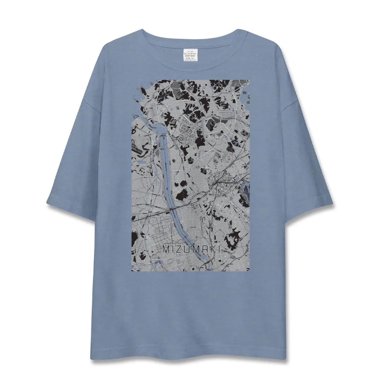 【水巻（福岡県）】地図柄ビッグシルエットTシャツ