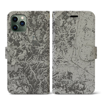 【茂原（千葉県）】地図柄iPhoneケース（手帳タイプ）モノトーン・iPhone 11 Pro 用