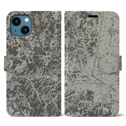 【茂原（千葉県）】地図柄iPhoneケース（手帳タイプ）モノトーン・iPhone 13 用