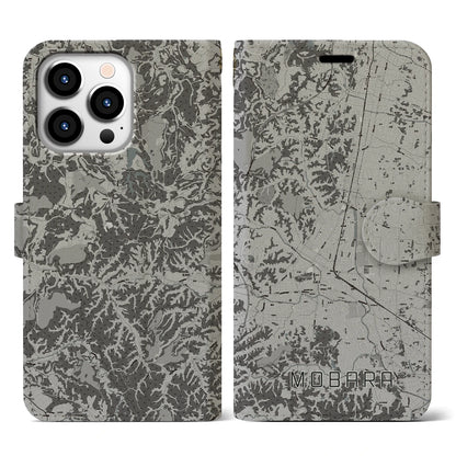 【茂原（千葉県）】地図柄iPhoneケース（手帳タイプ）モノトーン・iPhone 13 Pro 用