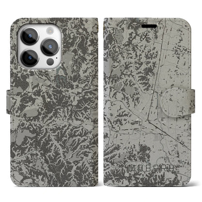 【茂原（千葉県）】地図柄iPhoneケース（手帳タイプ）モノトーン・iPhone 14 Pro 用