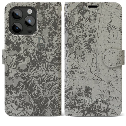 【茂原（千葉県）】地図柄iPhoneケース（手帳タイプ）モノトーン・iPhone 15 Pro Max 用