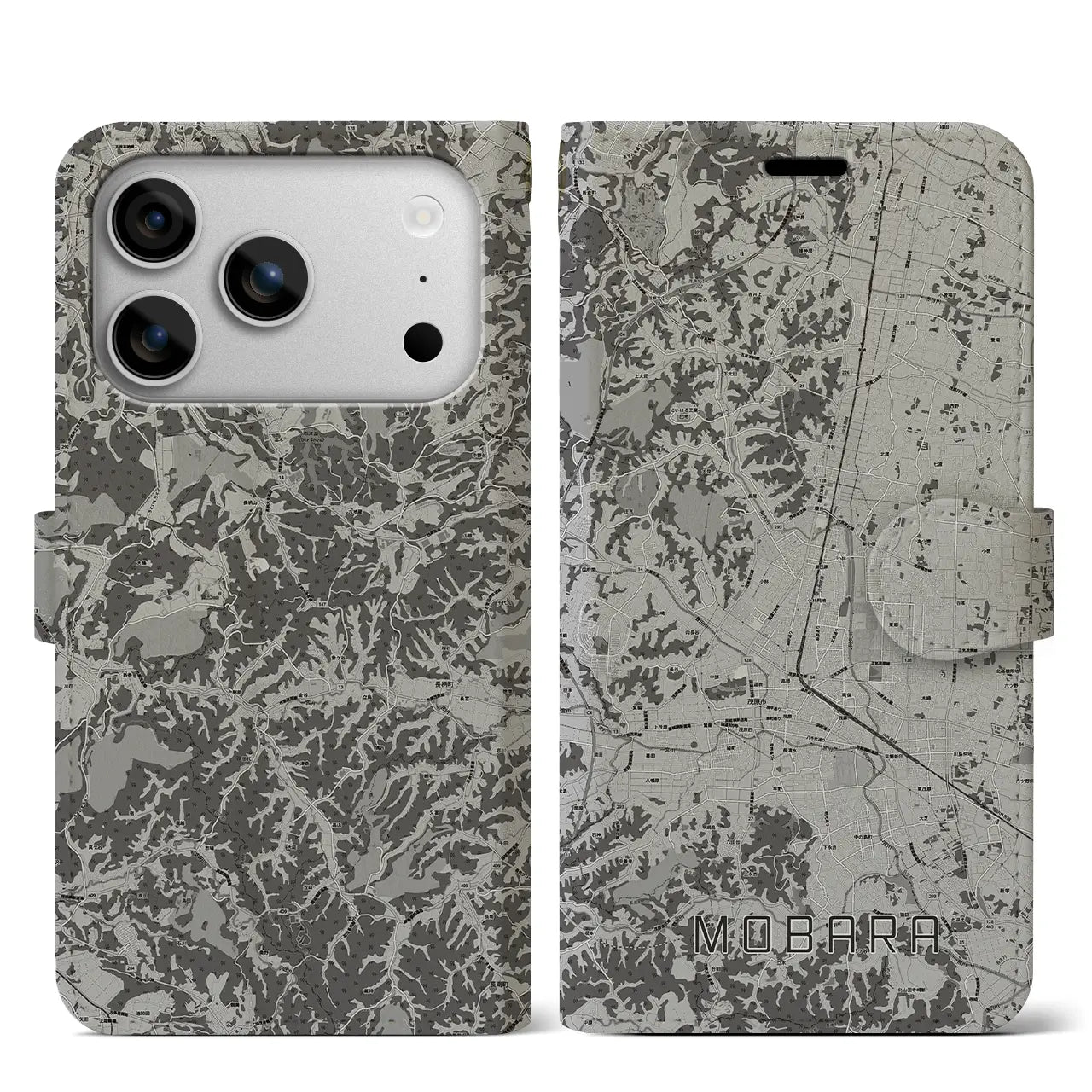 【茂原（千葉県）】地図柄iPhoneケース（手帳タイプ）