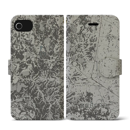 【茂原（千葉県）】地図柄iPhoneケース（手帳タイプ）モノトーン・iPhone SE（第3 / 第2世代） / 8 / 7 / 6s / 6 用