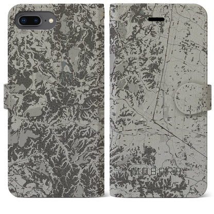 【茂原（千葉県）】地図柄iPhoneケース（手帳タイプ）モノトーン・iPhone 8Plus /7Plus / 6sPlus / 6Plus 用