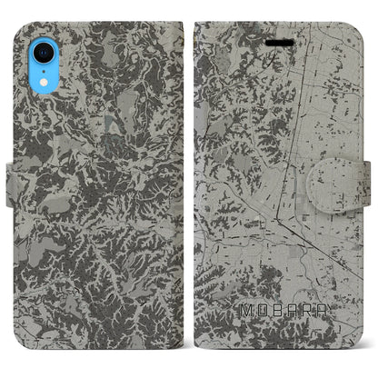 【茂原（千葉県）】地図柄iPhoneケース（手帳タイプ）モノトーン・iPhone XR 用