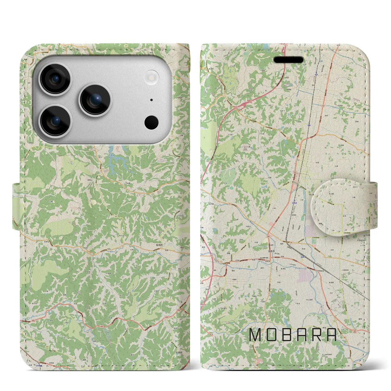 【茂原（千葉県）】地図柄iPhoneケース（手帳タイプ）