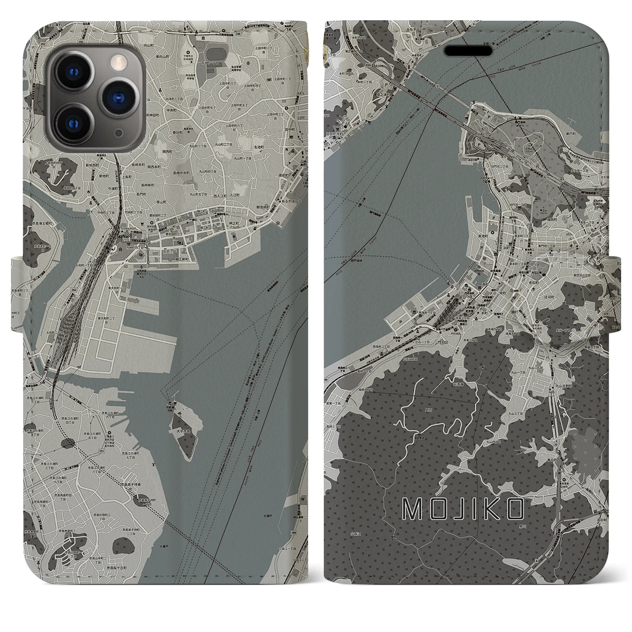 【門司港（福岡県）】地図柄iPhoneケース（手帳タイプ）