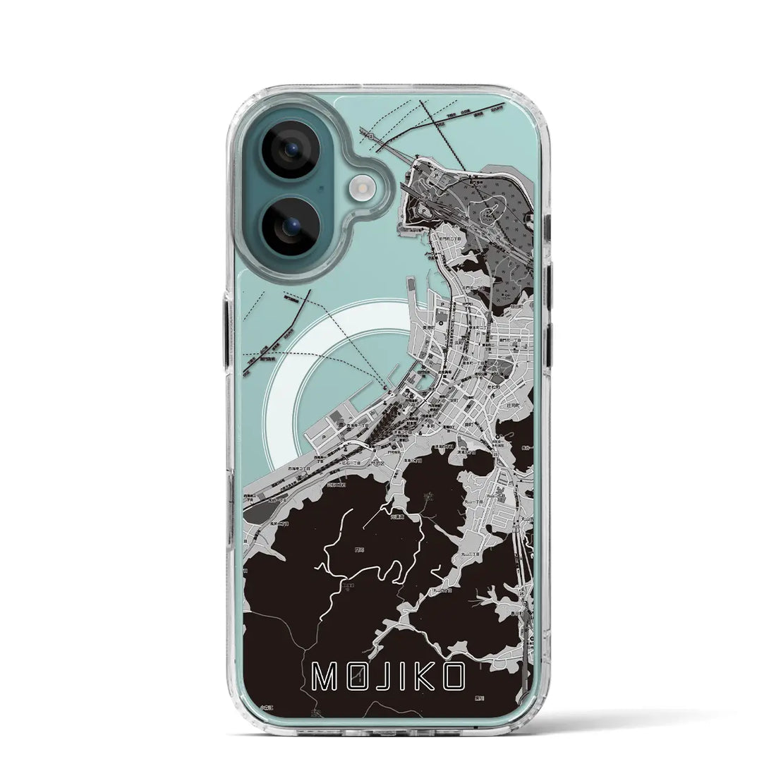 【門司港(福岡県)】地図柄iPhoneケース(MagSafeタイプ)モノトーン・iPhone 16 Pro 用