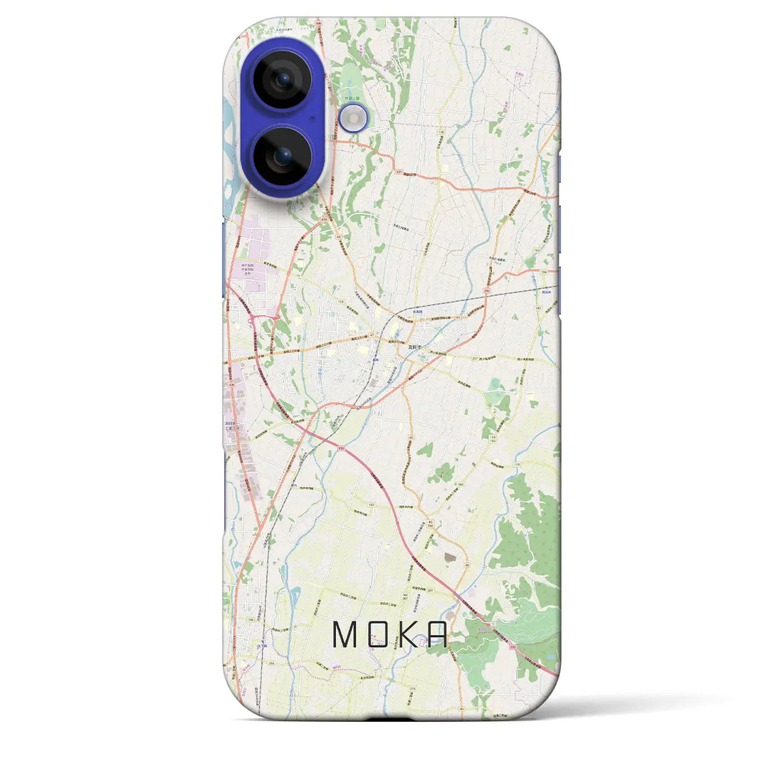 【真岡(栃木県)】地図柄iPhoneケース(バックカバータイプ)ナチュラル・iPhone 16 Pro Max 用