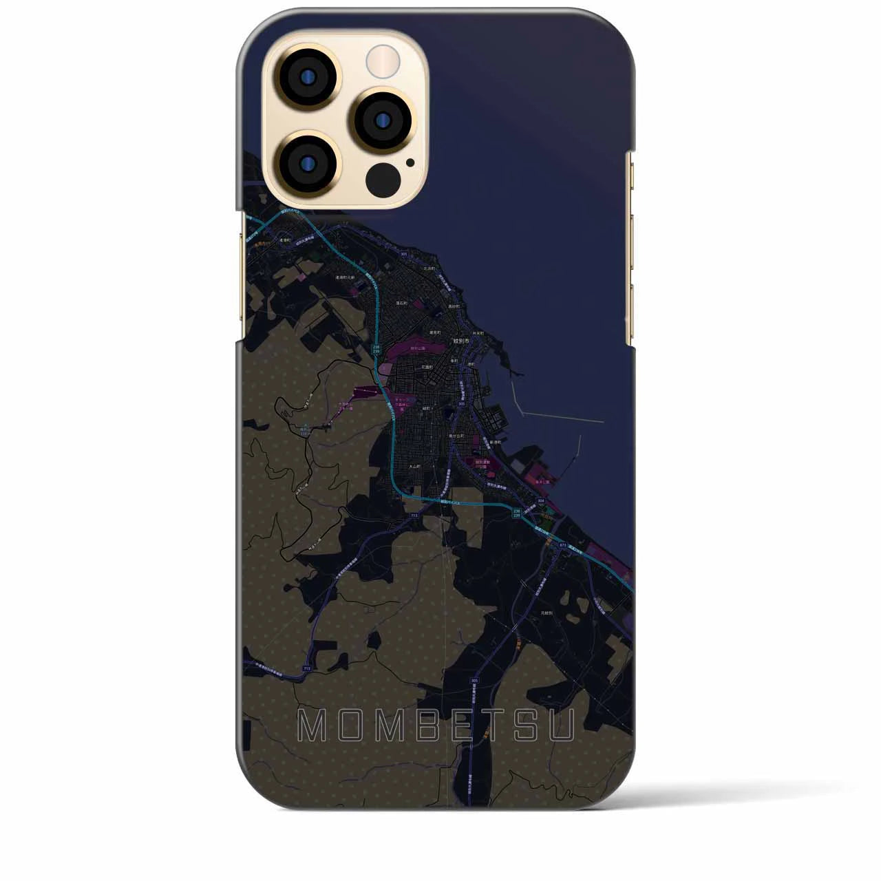 【紋別（北海道）】地図柄iPhoneケース（バックカバータイプ）