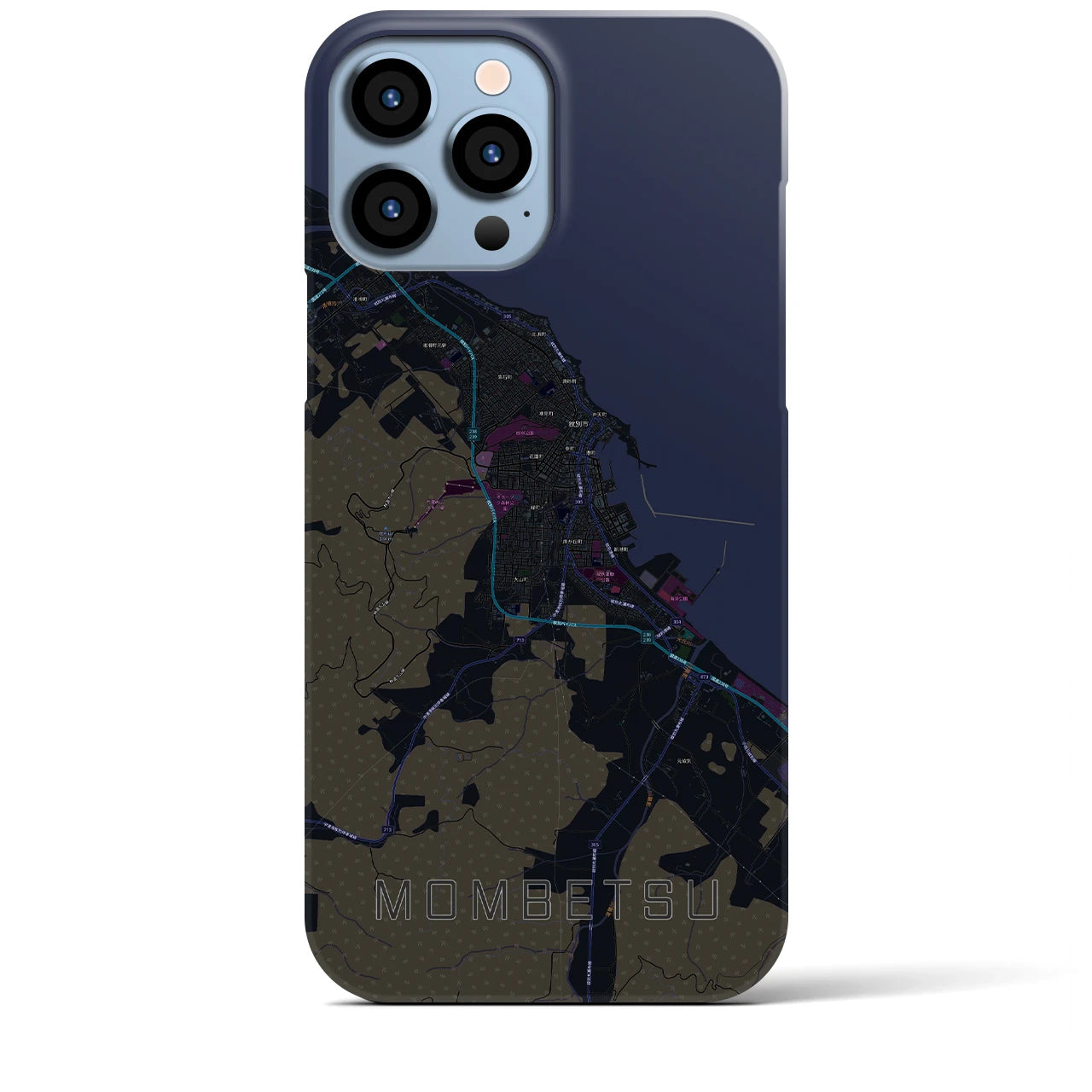 【紋別（北海道）】地図柄iPhoneケース（バックカバータイプ）