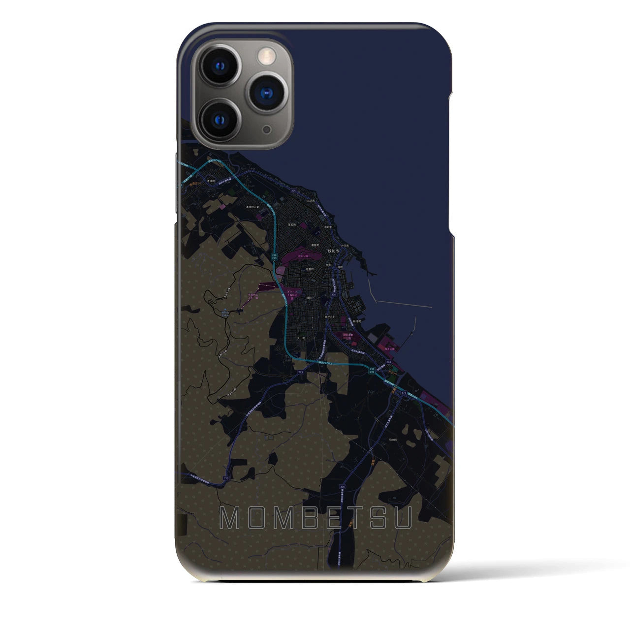 【紋別（北海道）】地図柄iPhoneケース（バックカバータイプ）