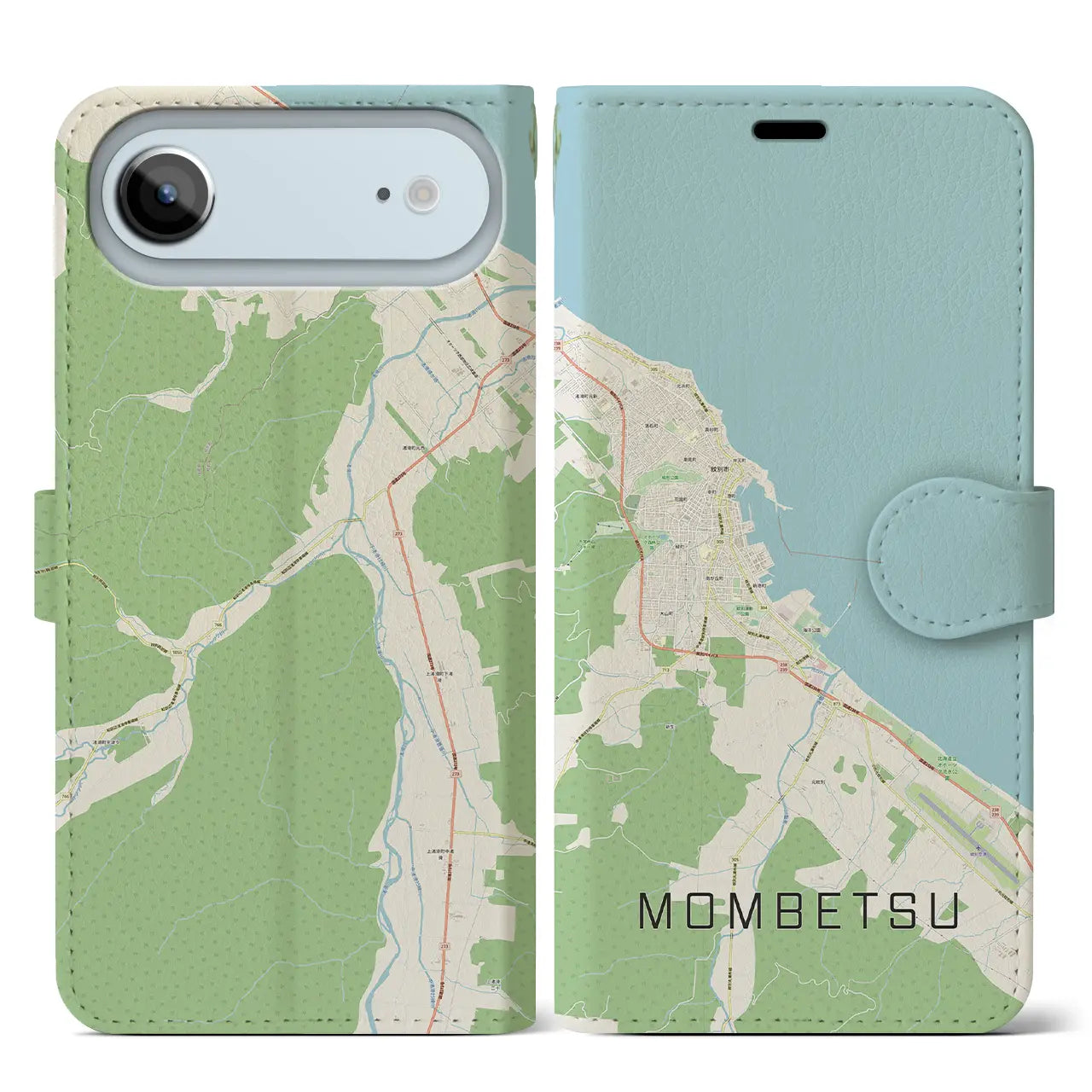 【紋別（北海道）】地図柄iPhoneケース（手帳タイプ）