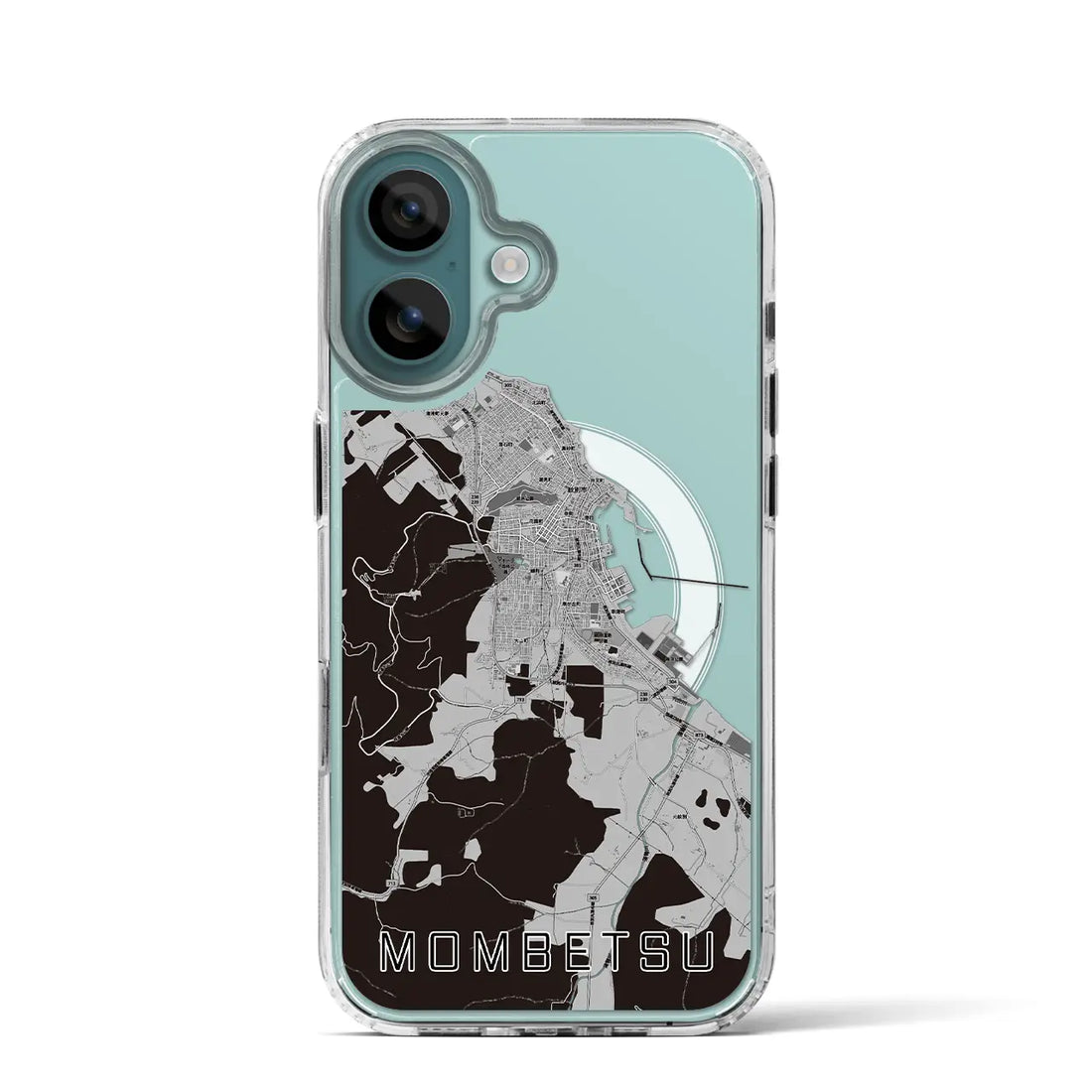 【紋別（北海道）】地図柄iPhoneケース（MagSafeタイプ）モノトーン・iPhone 16 Pro 用