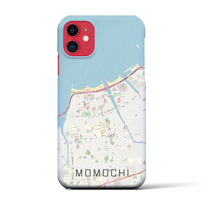 【百道（福岡県）】地図柄iPhoneケース（バックカバータイプ）