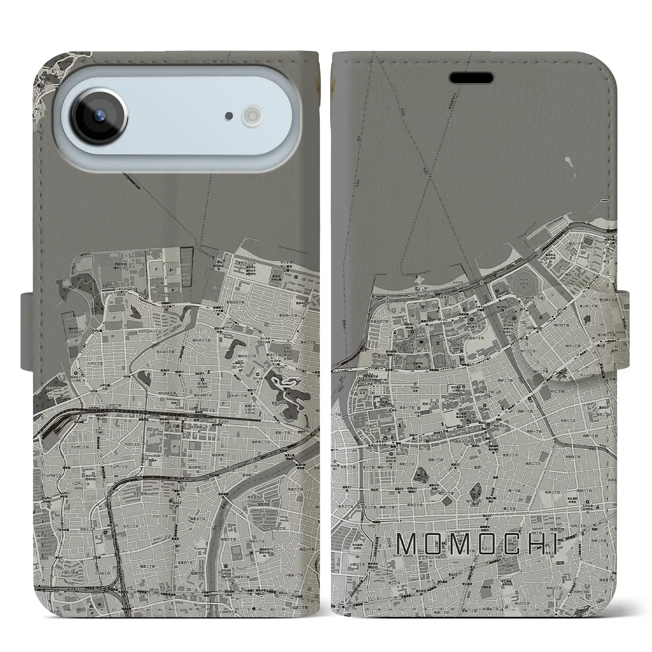 【百道（福岡県）】地図柄iPhoneケース（手帳タイプ）