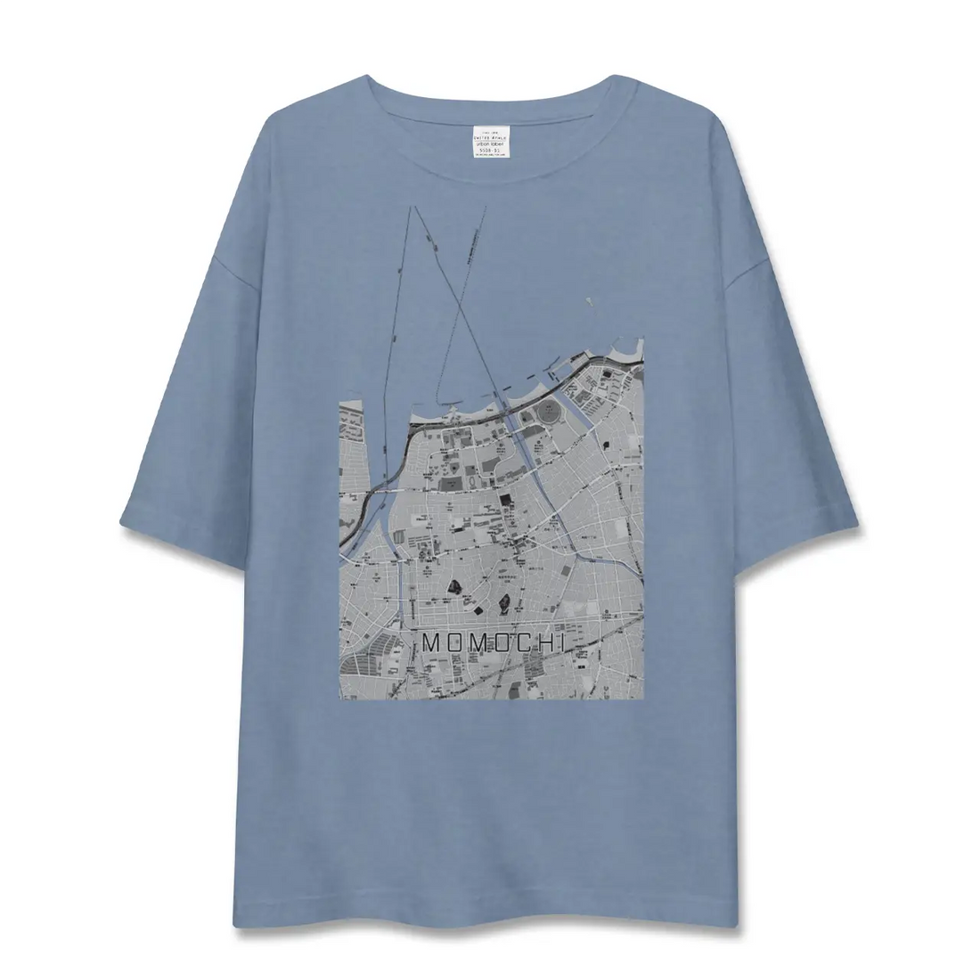 【百道（福岡県）】地図柄ビッグシルエットTシャツ