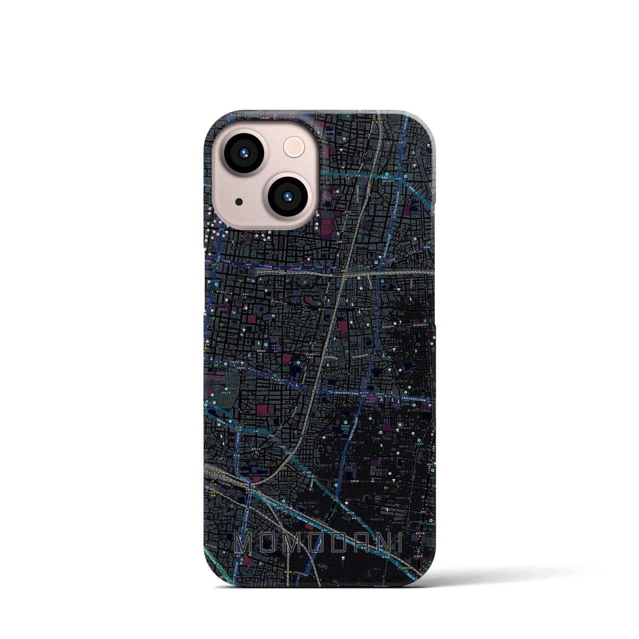 【桃谷（大阪府）】地図柄iPhoneケース（バックカバータイプ）