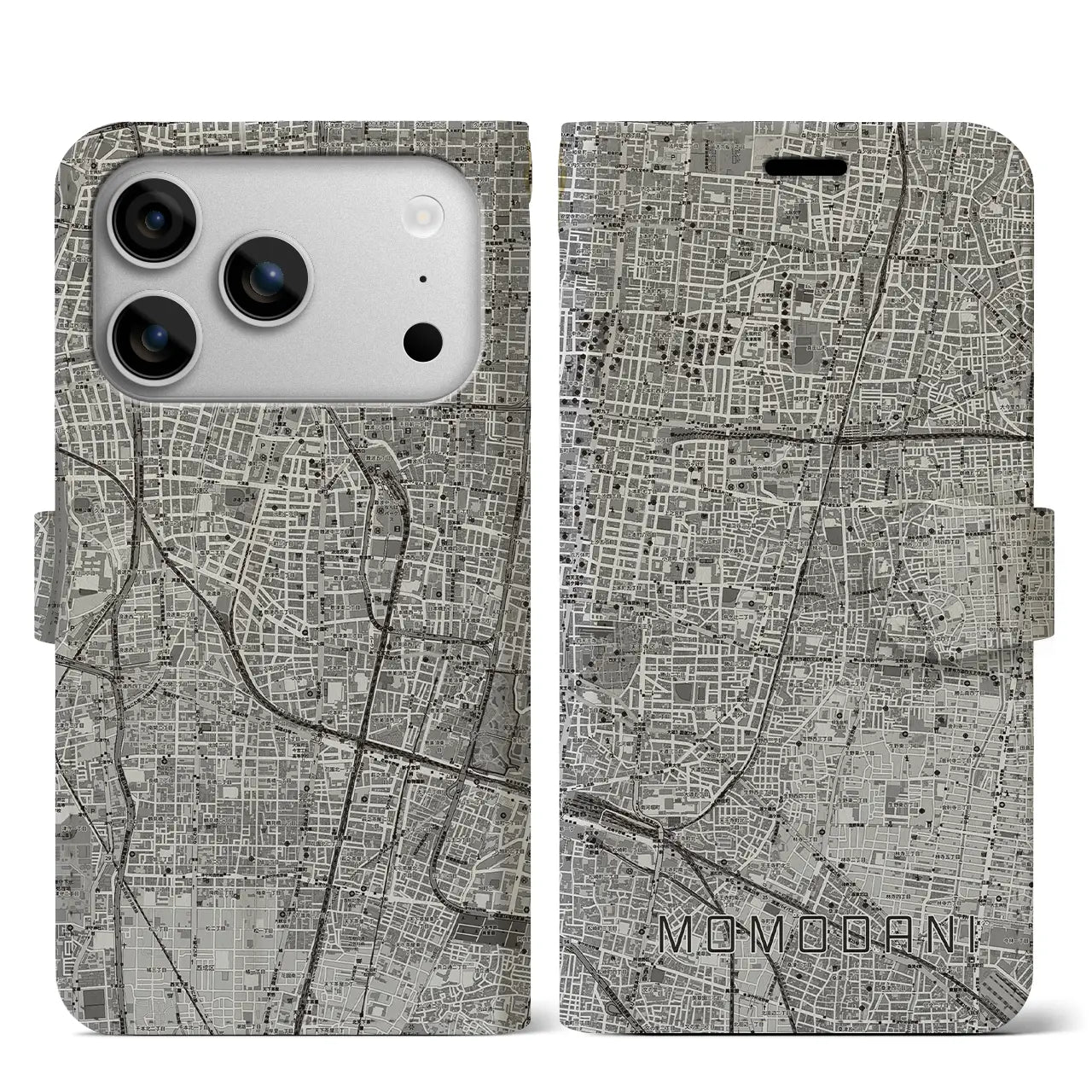 【桃谷（大阪府）】地図柄iPhoneケース（手帳タイプ）