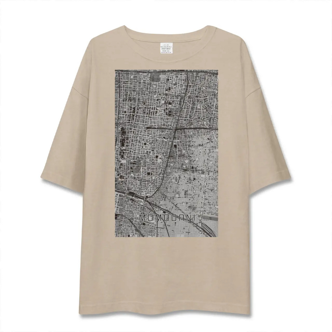 【桃谷(大阪府)】地図柄ビッグシルエットTシャツ