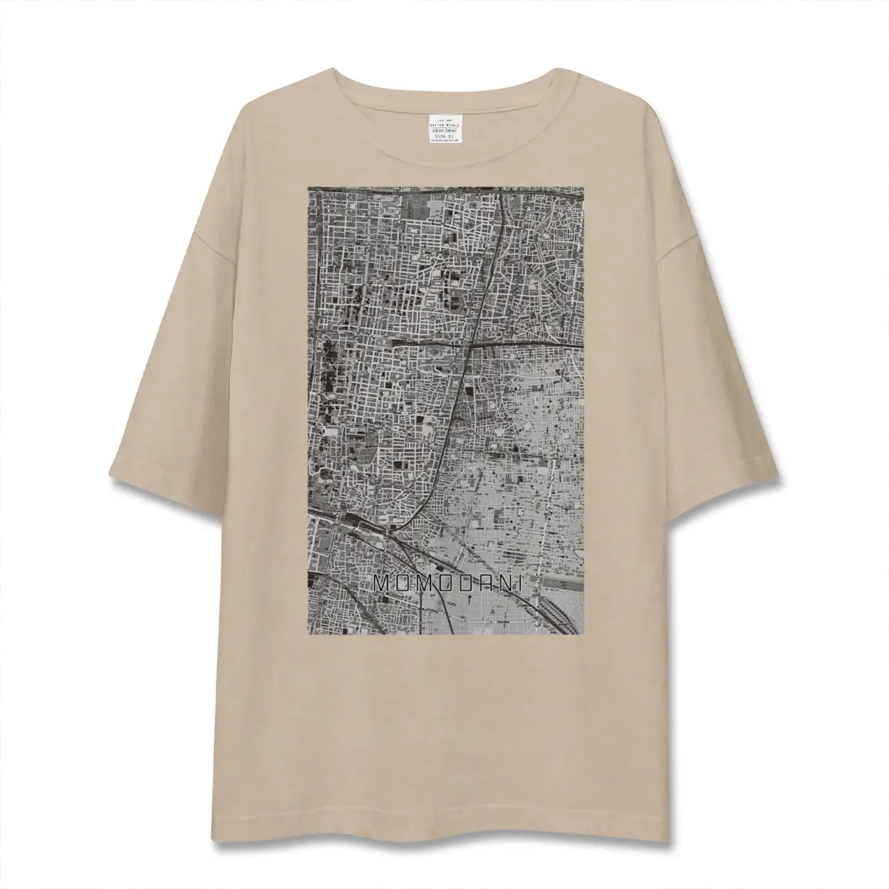 【桃谷（大阪府）】地図柄ビッグシルエットTシャツ